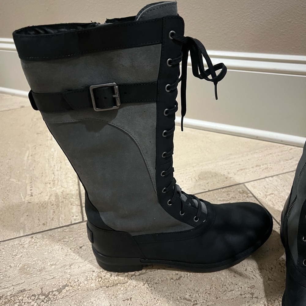 Black Lace-Up UGG Women's Boots